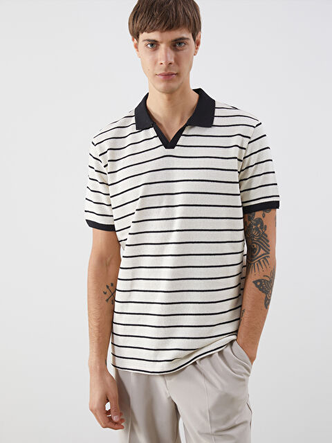 LCW Vision Polo Yaka Çizgili Erkek Tişört - S5OO34Z8-CVL