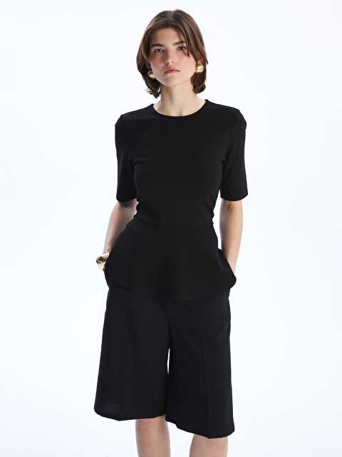 LCW Vision Bisiklet Yaka Peplum Bluz - S5OO47Z8-CVL