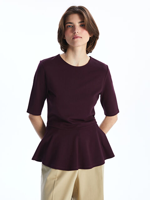 LCW Vision Bisiklet Yaka Peplum Bluz - S5OO47Z8-HRW