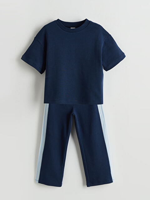 LCW Kids Bisiklet Yaka Kız Çocuk Tişört ve Pantolon - S5OP07Z4-R4J