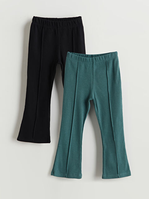 LCW Kids Beli Lastikli Kız Çocuk İspanyol Paça Tayt 2'li - S5OP25Z1-CVL