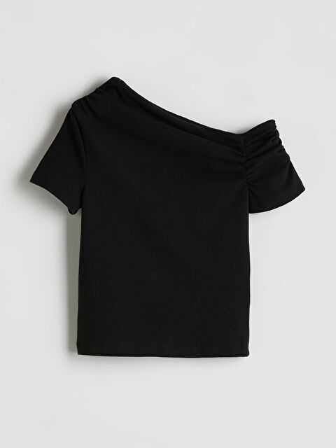 LCW Kids Kayık Yaka Kız Çocuk Tişört - S5OP42Z4-CVL