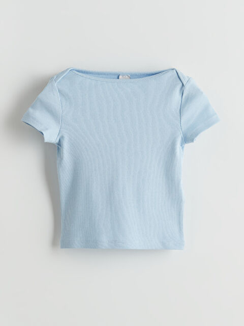 LCW Kids Kayık Yaka Kız Çocuk Tişört - S5OP51Z4-QYD