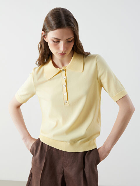 LCW Vision Polo Yaka Kadın Triko Kazak - S5OP53Z8-FTV