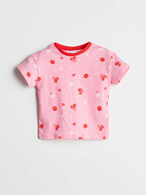 LCW baby Kalp Baskılı Kız Bebek Tişört - S5OP71Z1-LT4