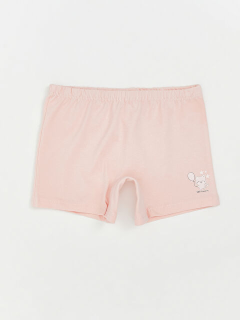 LCW Kids Beli Lastikli Baskılı Kız Çcuk Boxer