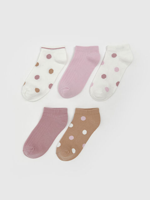 LCW Kids Puantiyeli Kız Çocuk Patik Çorap 5'li - S5OP98Z4-FDU