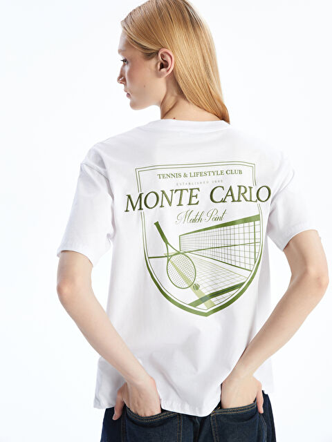 LCW Vision Bisiklet Yaka Baskılı Oversize Kadın Tişört - S5OQ10Z8-Q6K