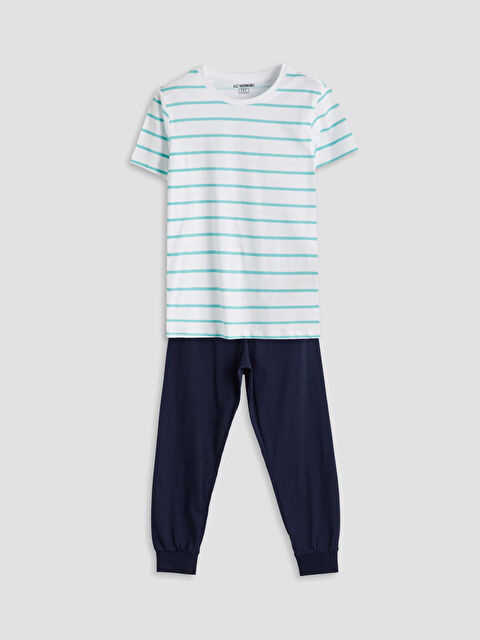 LCW Kids Bisiklet Yaka Erkek Çocuk Pijama Takımı - S5OQ22Z4-LU7