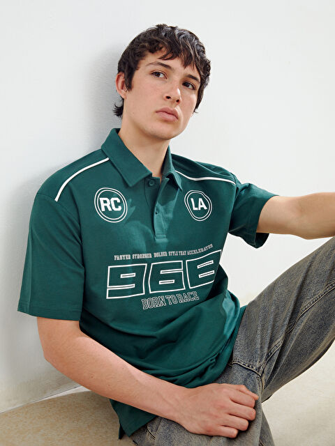 XSIDE Polo Yaka Baskılı Erkek Tişört - S5OQ69Z8-J1P