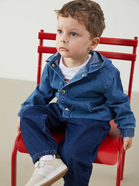 LCW baby Kapüşonlu Erkek Bebek Jean Ceket - S5OR72Z1-DU2