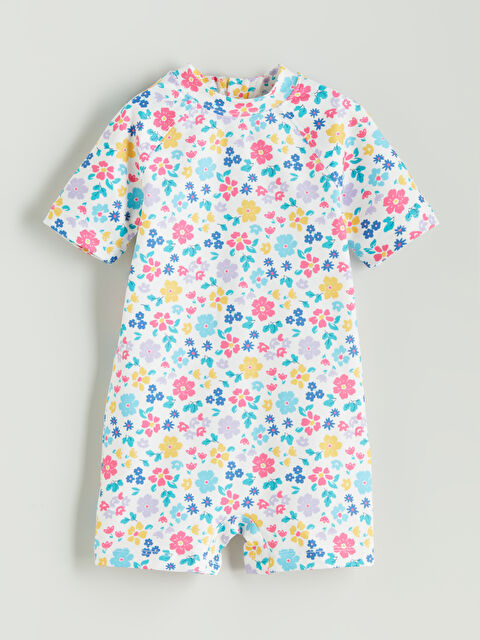 LCW baby Bisiklet Yaka Çiçekli Kız Bebek Mayo - S5OR73Z1-LRA