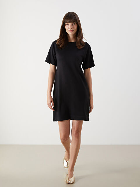 LCW Comfort Bisiklet Yaka Tişört Elbise - S5OS76Z8-CVL