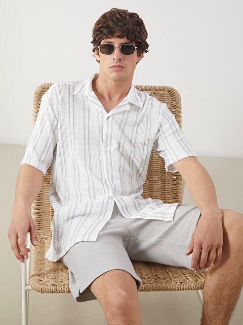 LCW Vision Regular Fit Short Sleeve Dobby Men's Shirt - S5OS83Z8-LFY