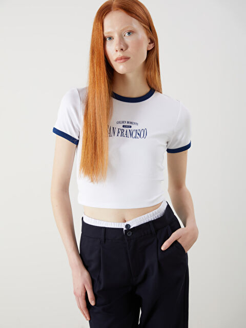 XSIDE Bisiklet Yaka San Francisco Baskılı Crop - S5OS85Z8-Q6K