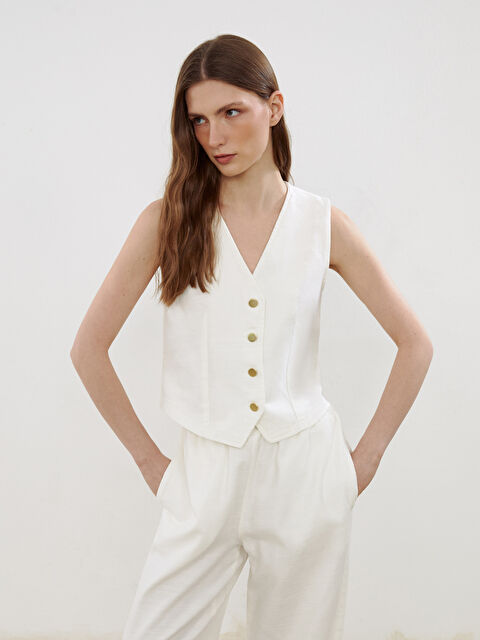 Natuvera V Yaka Kadın Yelek - S5OS93Z8-ZUX