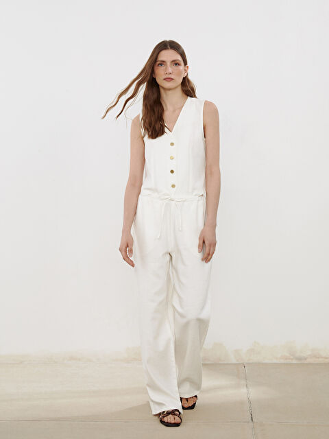 Natuvera Beli Lastikli Geniş Paça Kadın Pantolon - S5OT00Z8-ZUX