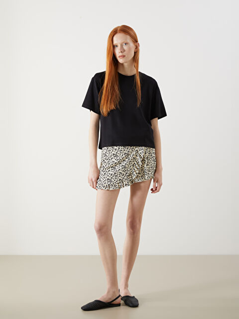 XSIDE Beli Lastikli Çiçekli Şort Etek - S5OT27Z8-LU7