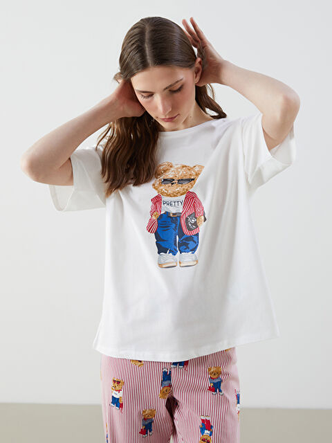 LCW DREAM Ayı Teddy Baskılı Kadın Pijama Takım - S5OT89Z8-LTQ