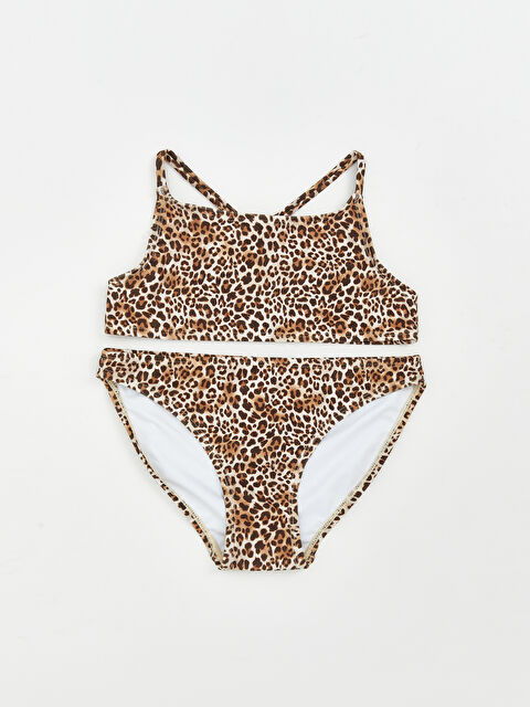LCW Kids Комплект бікіні для дівчаток з леопардовим принтом - S5OU15Z4-LRA