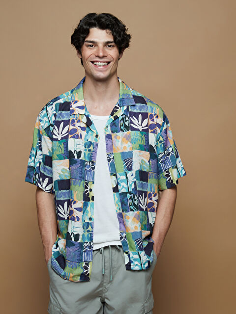 XSIDE Resort Yaka Desenli Erkek Gömlek