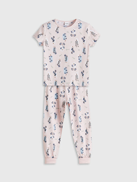 LCW Kids Çiçekli Kız Çocuk Penye Pijama Takım - S5OV03Z1-LSZ