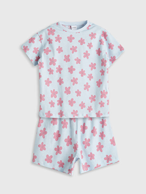 LCW Kids Çİçekli Kız Çocuk Şortlu Pijama Takımı - S5OV17Z1-LU0