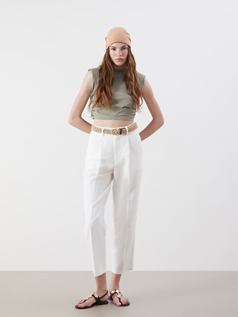 XSIDE Beli Kemerli Havuç Kesim Kadın Pantolon - S5OV49Z8-Q6K
