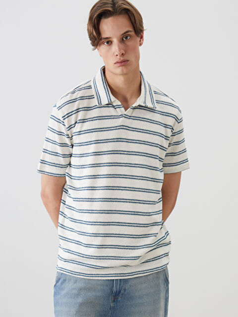 XSIDE Polo Yaka Çizgili Erkek Tişört - S5OV50Z8-J1F
