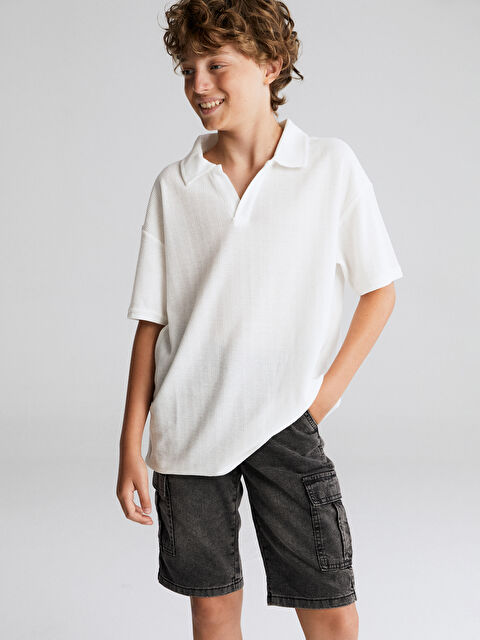 LCW Kids Polo Yaka Dokulu Erkek Çocuk Tişört - S5OV76Z4-FT0