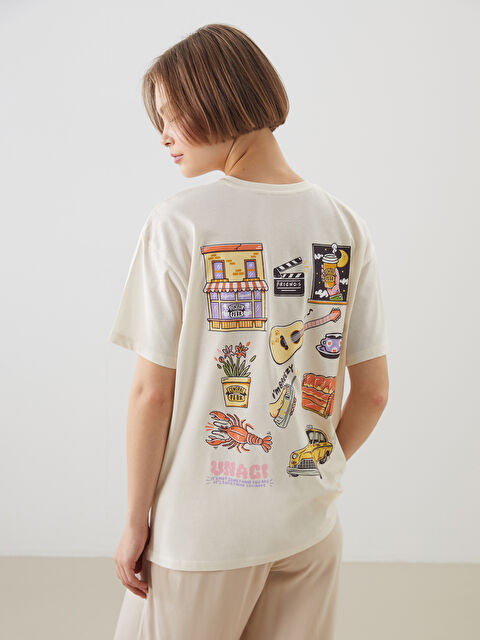 XSIDE Bisiklet Yaka Friends Baskılı Kadın Tişört - S5OY14Z8-YMU