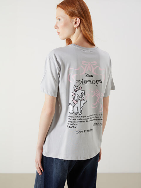 XSIDE Bisiklet Yaka Aristocats Baskılı Kadın Tişört - S5OY21Z8-FLG