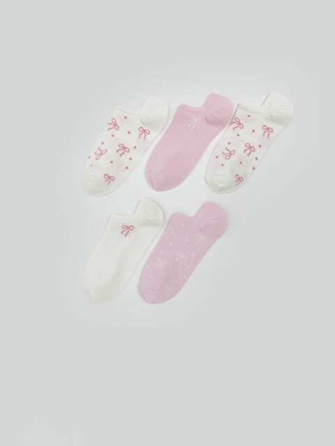LCW DREAM Fiyonk Baskılı Kadın Sneaker Çorap 5'li - S5OY44Z8-FDU