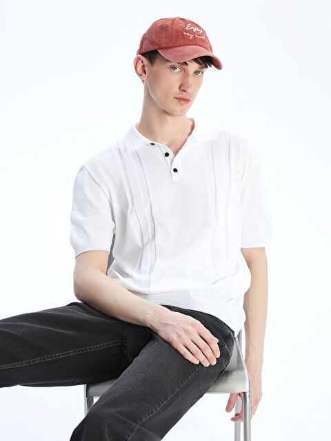 XSIDE Polo Yaka Kısa Kollu Erkek Triko Kazak - S5OY59Z8-R9J