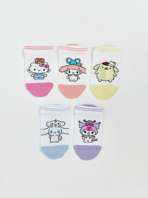 LCW Kids Hello Kitty Desenli Kız Çocuk Patik Çorap 5'li - S5OY61Z4-FEW