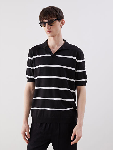 XSIDE Polo Yaka Kısa Kollu Erkek Triko Kazak - S5OY63Z8-CVL