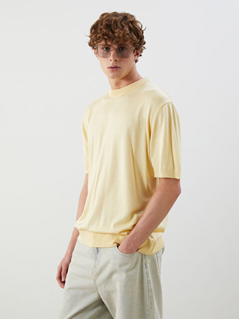 XSIDE Bisiklet Yaka Kısa Kollu Erkek Triko Kazak - S5OY64Z8-CT1