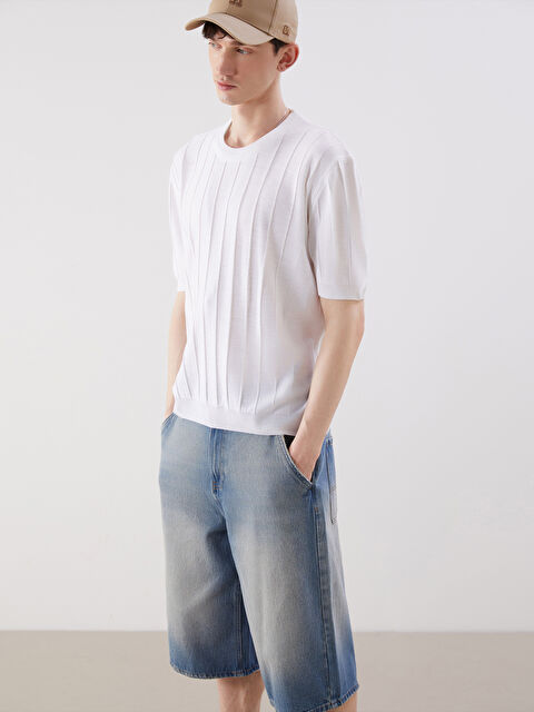 XSIDE Bisiklet Yaka Kısa Kollu Erkek Triko Kazak - S5OY65Z8-R9J