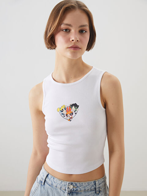 XSIDE Powerpuff Girls Baskılı Crop Kadın Atlet - S5OY91Z8-Q6K