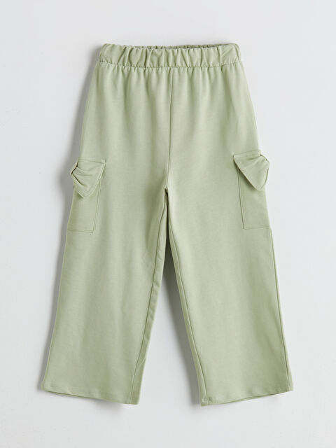 LCW Kids Beli Lastikli Cepli Kız Çocuk Kargo Pantolon