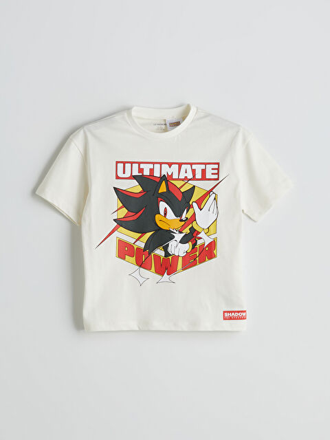 LCW Kids Bisiklet Yaka Sonic Baskılı Erkek Çocuk Tişört - S5P038Z1-QVK