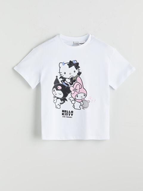 LCW Kids Bisiklet Yaka Hello Kitty Baskılı Kız Çocuk Tişört - S5P057Z4-Q6K