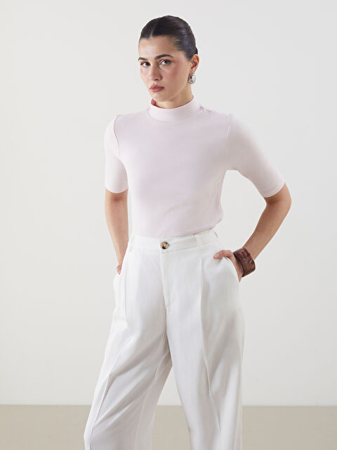 LCW Modest Dik Yaka Kadın Tişört - S5P065Z8-FSM