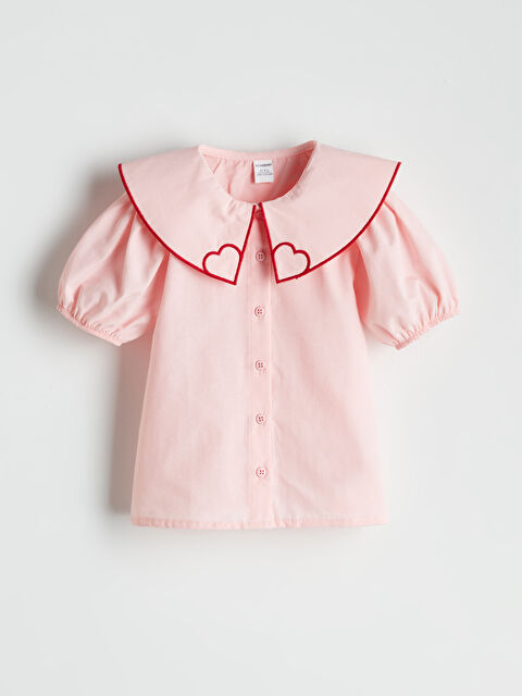 LCW Kids Bebe Yaka Kısa Kollu Basic Kız Çocuk Gömlek - S5P096Z1-FX2