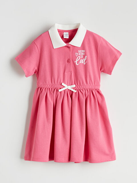 LCW Kids Polo Yaka Kız Çocuk Pike Elbise - S5P105Z1-GQW