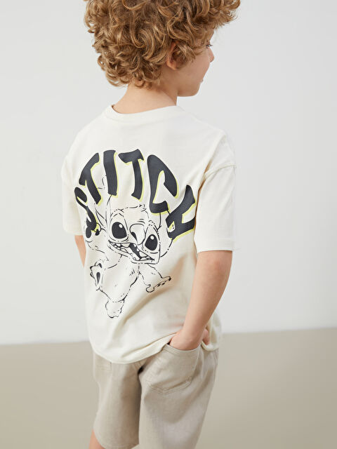 LCW Kids Lilo & Stitch Baskılı Erkek Çocuk Tişört