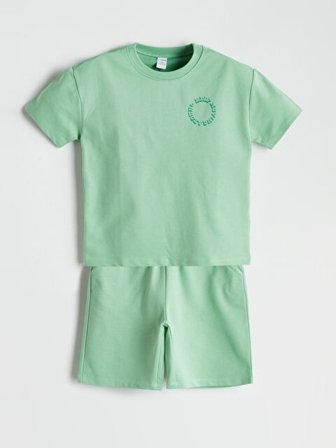 LCW Kids Baskılı Erkek Çocuk Tişört ve Şort 2'li - S5P173Z1-FNY
