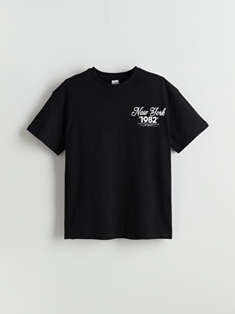 LCW Kids Bisiklet Yaka New York Baskılı Kız Çocuk Tişört - S5P198Z4-CVL