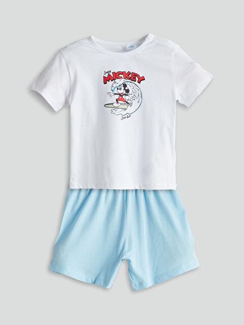 LCW baby Mickey Mouse Baskılı Erkek Bebek Tişört ve Şort 2'li - S5P201Z1-R9J