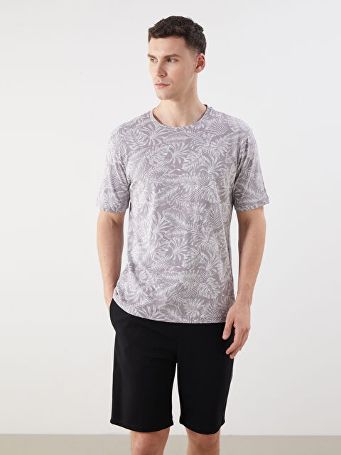 LCWAIKIKI Classic Bisiklet Yaka Baskılı Penye Erkek Tişört - S5P202Z8-LQE